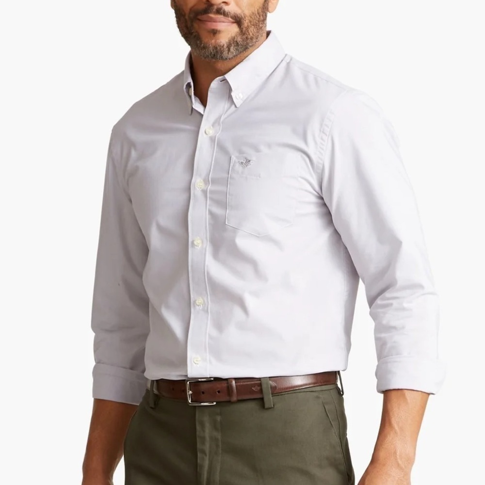 NWT Dockers Men’s 3XLT Gray Signature Comfort Flex Button Front Shirt Big Tall